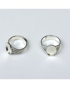 Rings Recessed Oval Setting -10 x 8mm Silver Plated. Pack of 20