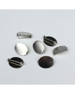 Oval Brooch Blank Pack - Nickel Plated