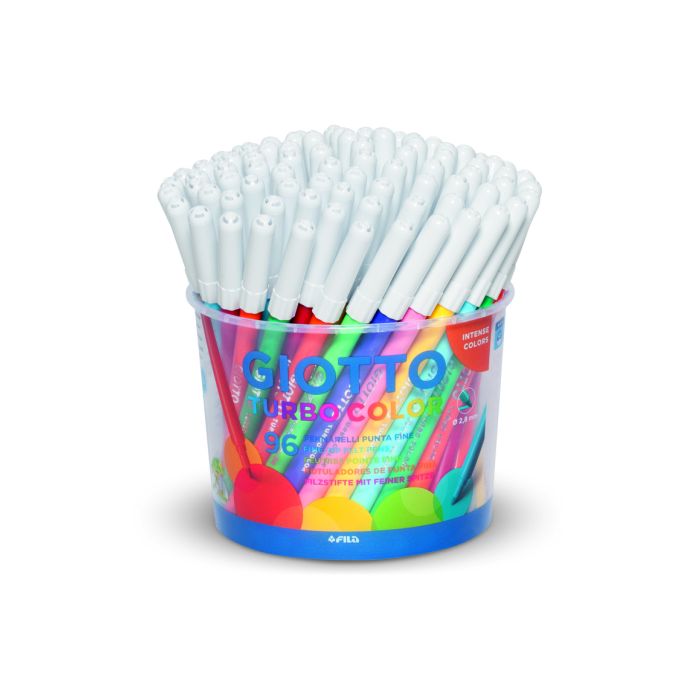 Giotto Pot 96 Turbo Color Fine Nib Felt Tips - Pack of 96