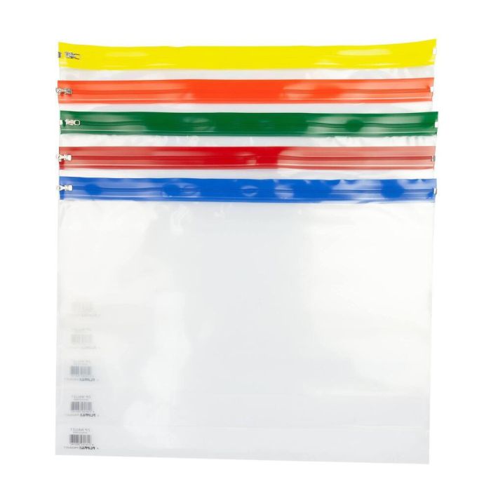 A3 Heavy Duty Zip Storage Bags - Pack of 5 | Pencil Cases & Zip Wallets |  YPO