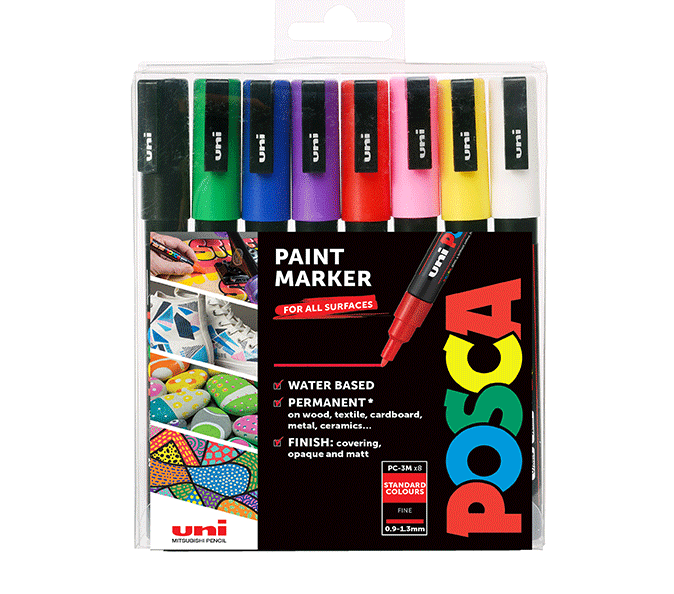 Uni Posca Marker PC-3M 8 Standard Colours